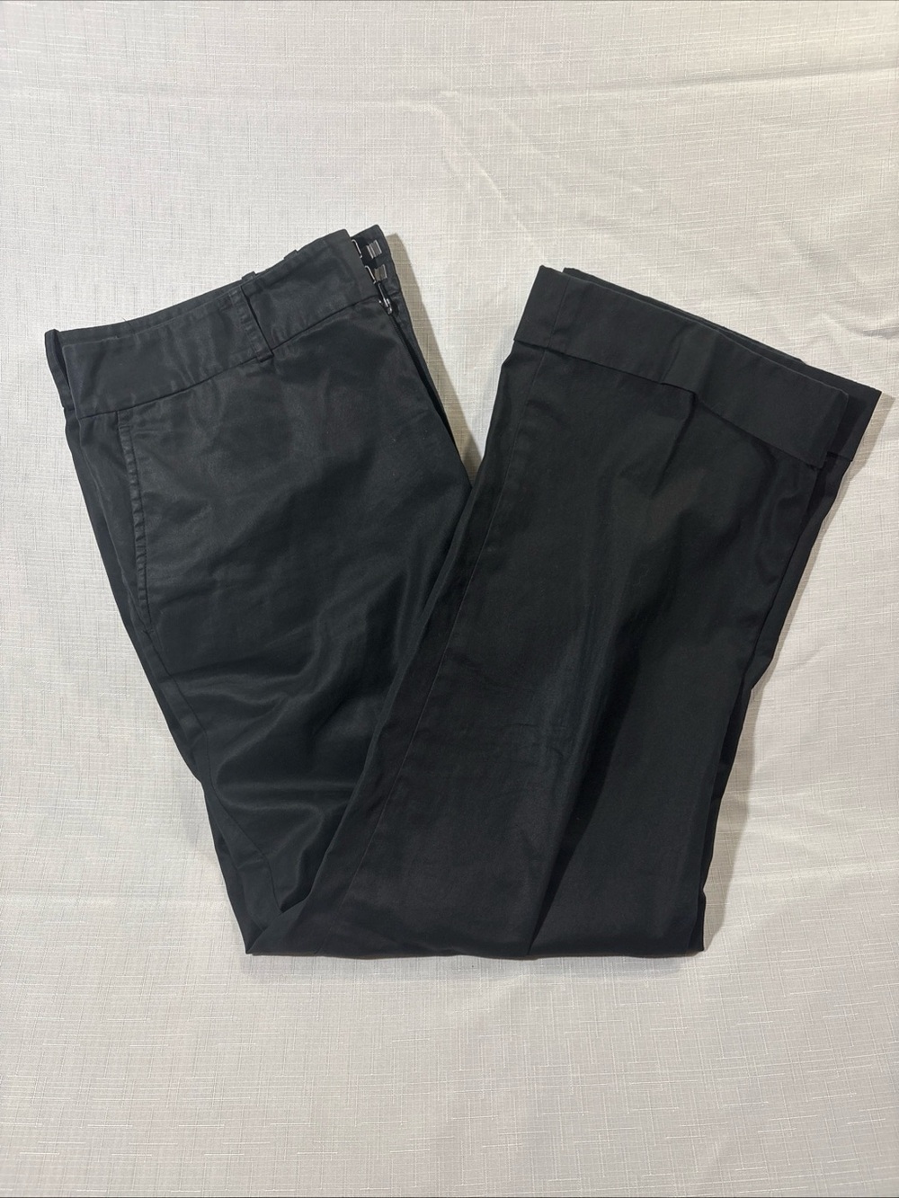 Lauren RL Women’s Size 10 Flat Front Straight Leg Black Cotton Trousers